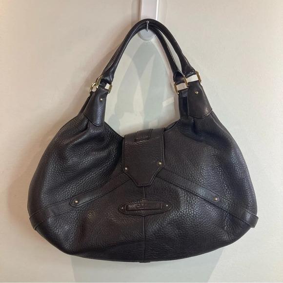 COLE HAAN Large Baguette Shaped With 3 Compartments Gold Hardware Shoulder  Bag - Picture 12 of 16